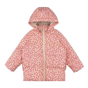utouto大耳象女童碎花长款羽绒服2023冬季新款女宝宝保暖外套