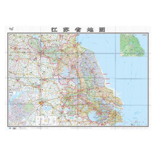 2026年江苏地图 江苏省地图贴图 南京市城区图市区图 分省地形图 折叠便携 约1.1米X0.8米城市交通路线 旅游出行政区区划