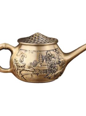 黄铜四大神兽龙凤呈祥茶壶