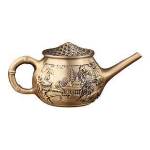 黄铜四大神兽茶壶龙凤呈祥茶壶山水茶壶福韵茶壶渔翁壶百福茶壶