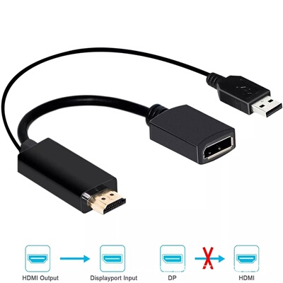 HDMI to DisplayPort DP Female Adapter 4K