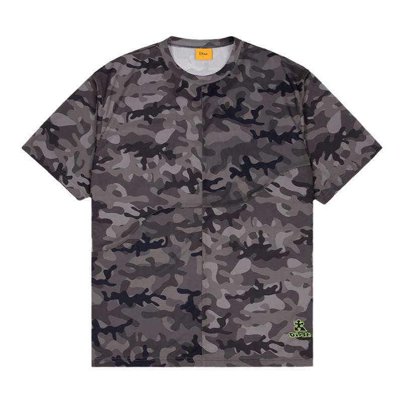 潮物Woo Dime Camo Mesh Tee 拼图刺绣Logo迷彩球衣宽松短袖T恤