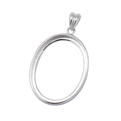 男女款S925纯银DIY镶嵌吊坠空托