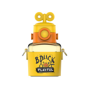 B.Duck小黄鸭大容量相机吸管杯运动水杯子可爱卡通流行便携运动