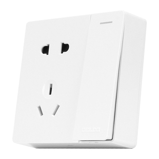 德力西明装五孔插座带开关多孔86型明线盒超薄墙壁家用大功率16A