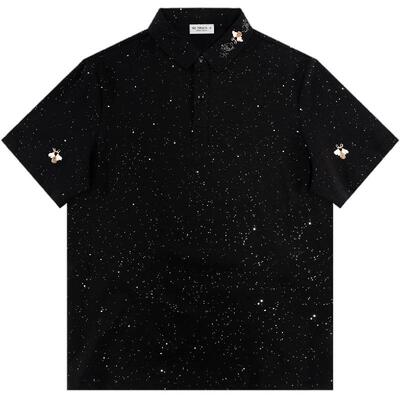BAIRBAOLIY高端高品质满天星蜜蜂刺绣修身翻领时尚男士短袖POLO衫