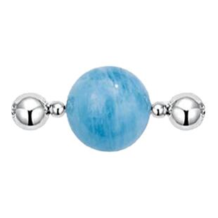 无用之用「启程山海」天然海蓝宝圆珠双边符号件