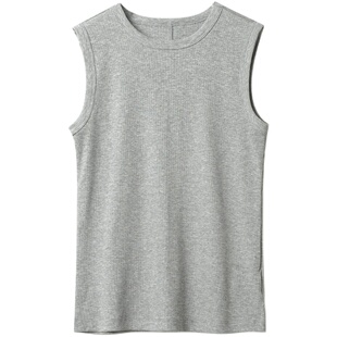 24036 优可丝木纤维 女士宽肩圆领背心 薄款遮副乳修身无袖T 夏款