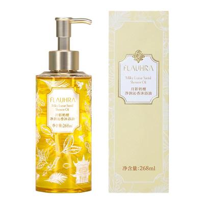 FLAUHRA净润沁香沐浴油月影奶檀清洁肌肤保湿舒缓纯油丝滑268ml