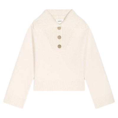 ba&sh大翻领奶油色法式针织衫