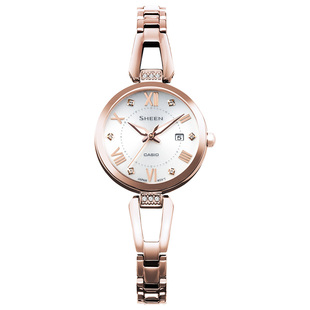 casio旗舰店SHS-4526手链式表带防水简约女表学生手表卡西欧SHEEN