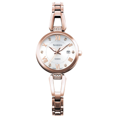 casio旗舰店SHS-4526手链式表带防水简约女表学生手表卡西欧SHEEN