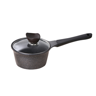 韩国麦饭石汤锅家用燃气熬煮粥锅奶锅不粘锅炖锅电磁炉麦石锅双耳