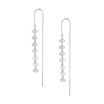 明牌珠宝铂金PT950银杏叶耳线