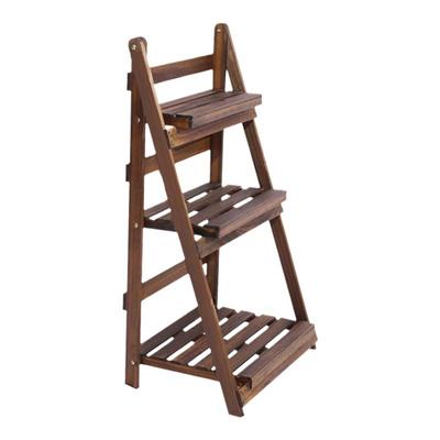 柏菲亚花架阳台置物架实木客厅折叠花架多肉花盆架户外防腐木花架