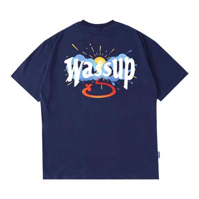 WASSUP日落云朵潮牌短袖T恤