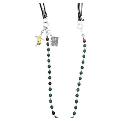 复古孔雀绿松石高级感裤链