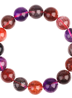 晶世繁华碧玺南红超七吊坠项链