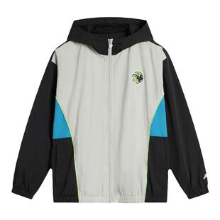 李宁儿童风衣外套2026新款男童大童篮球系列宽松撞色薄款开衫外套