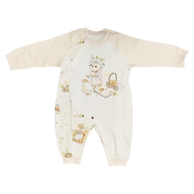 秋冬薄款女婴长袖连体睡衣外出