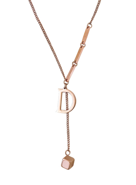 不褪色d字母项链女ins钛钢镀