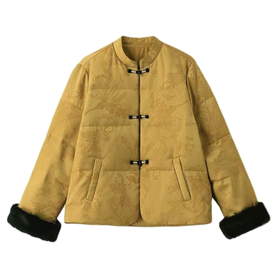 新中式立领白鸭绒羽绒服女士冬季