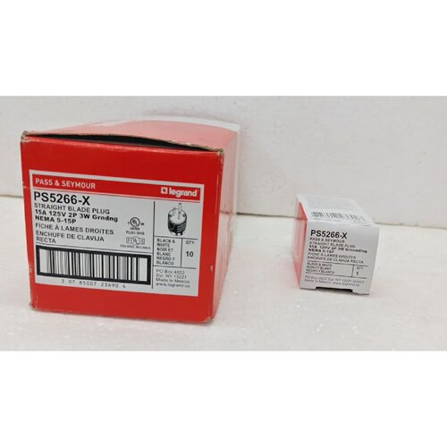 Legrand PS5266X Pass  Seymour Straight Blade Plug 15A 125 V