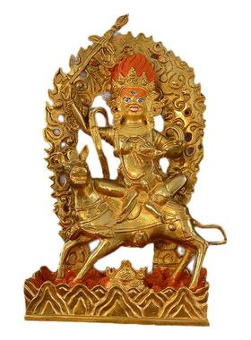 用品纯铜尼泊尔鎏金吉祥天22cm