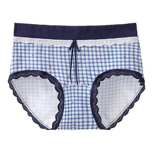英国lobesli内裤女士a类纯棉抗菌裆甜美蕾丝中腰女款包臀三角短裤