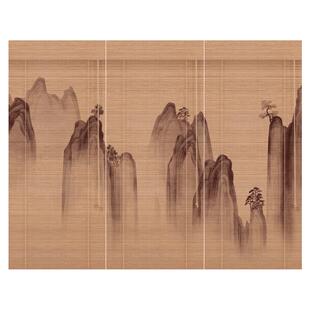 宋式美学中古风窗帘竹帘子遮阳隔断茶室窗户遮挡帘办公室电动卷帘