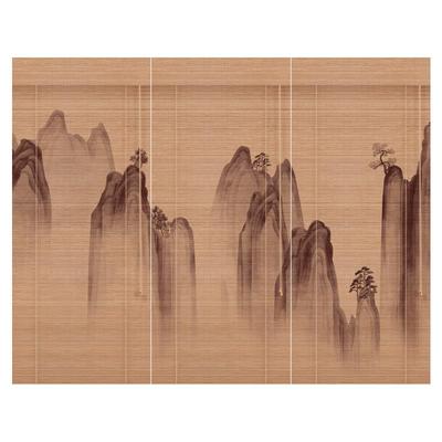 宋式美学窗帘中式竹帘电动卷帘