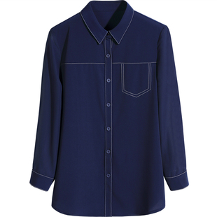 雪纺衬衫女职业中袖气质冷淡风七分袖衬衣设计感时尚长袖加绒上衣