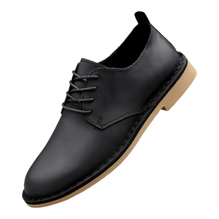 公羊皮鞋男款2025新款男士真皮英伦风商务休闲鞋软底舒适黑色鞋子