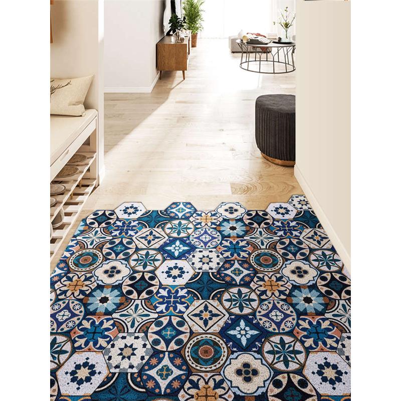 复古摩洛哥风格 入户门地垫丝圈可裁剪进门地毯门口垫子门垫家用