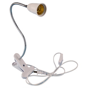 E27螺口LED万向灯头夹子灯座床头灯台灯架植物补光灯带插头开关线