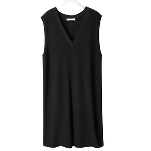 快乐屋孕妇背心裙V领针织休闲欧美中长款纯色春季孕中期孕妇秋装