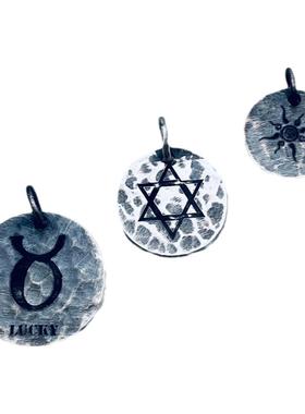 999纯银圆形吊坠定制刻字