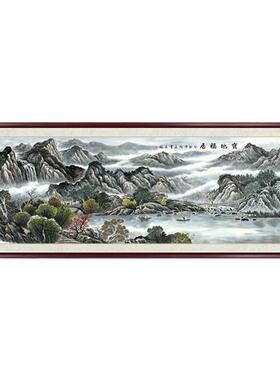 客厅靠山图山水画聚宝盆装饰挂画