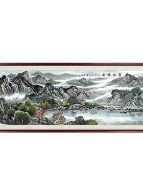 客厅靠山图山水画聚宝盆装饰挂画