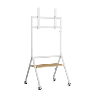 北弧移动落地电视机支架带轻音滚轮艺术榉木挂架适用49-75寸FS350