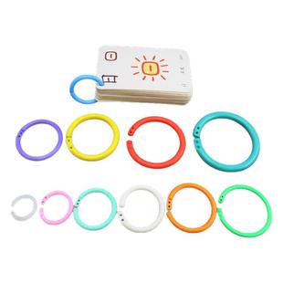 50个开口环装订圈活页夹环线圈环装订环塑料环固定扣打孔器环扣圈可拆卸订书随意圈封面纸活页圈装订成册工具