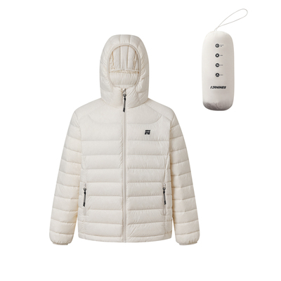 FORNINES防泼水90白鹅绒外套男女冬季情侣轻薄连帽排骨羽绒服内胆