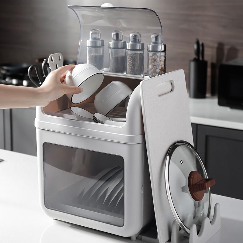 碗柜家用厨房小型多功能放碗盘收纳架碗碟碗筷盒餐具装碗筷收纳箱