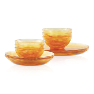 康宁VISIONS 波点系列土耳其进口玻璃餐具耐热可微波炉碗碟盆餐具