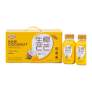 椰谷生椰芒芒椰子汁245g*10瓶芒果味椰奶含椰果肉植物蛋白饮料