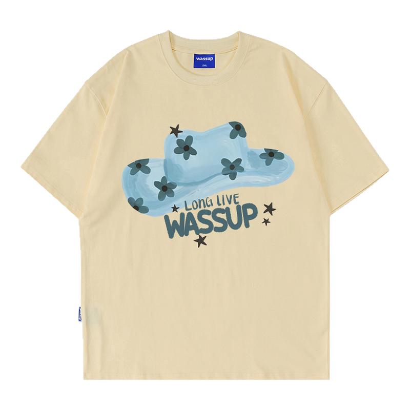 WASSUP美式潮流宽松短袖T恤男女