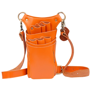 真皮剪刀包发型师专用斜跨腰包网红挎包理发师收纳剪子美发工具包