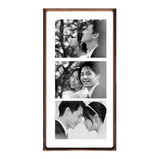 五月画馆diy实木相框情侣婚纱照打印照片友定制长条宫格相框摆台