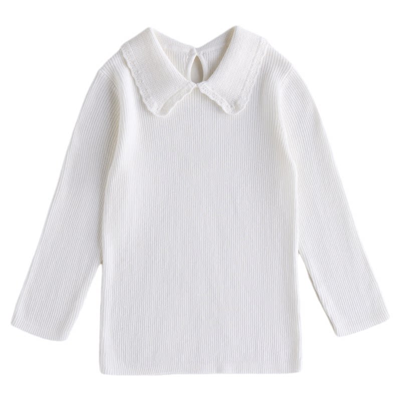【新品】OAK FAMILY女童莫代尔针织上衣宝宝秋季娃娃领打底衫