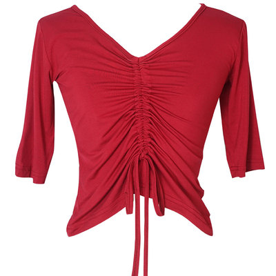 肚皮舞上衣遮肚显瘦莫代尔练习服